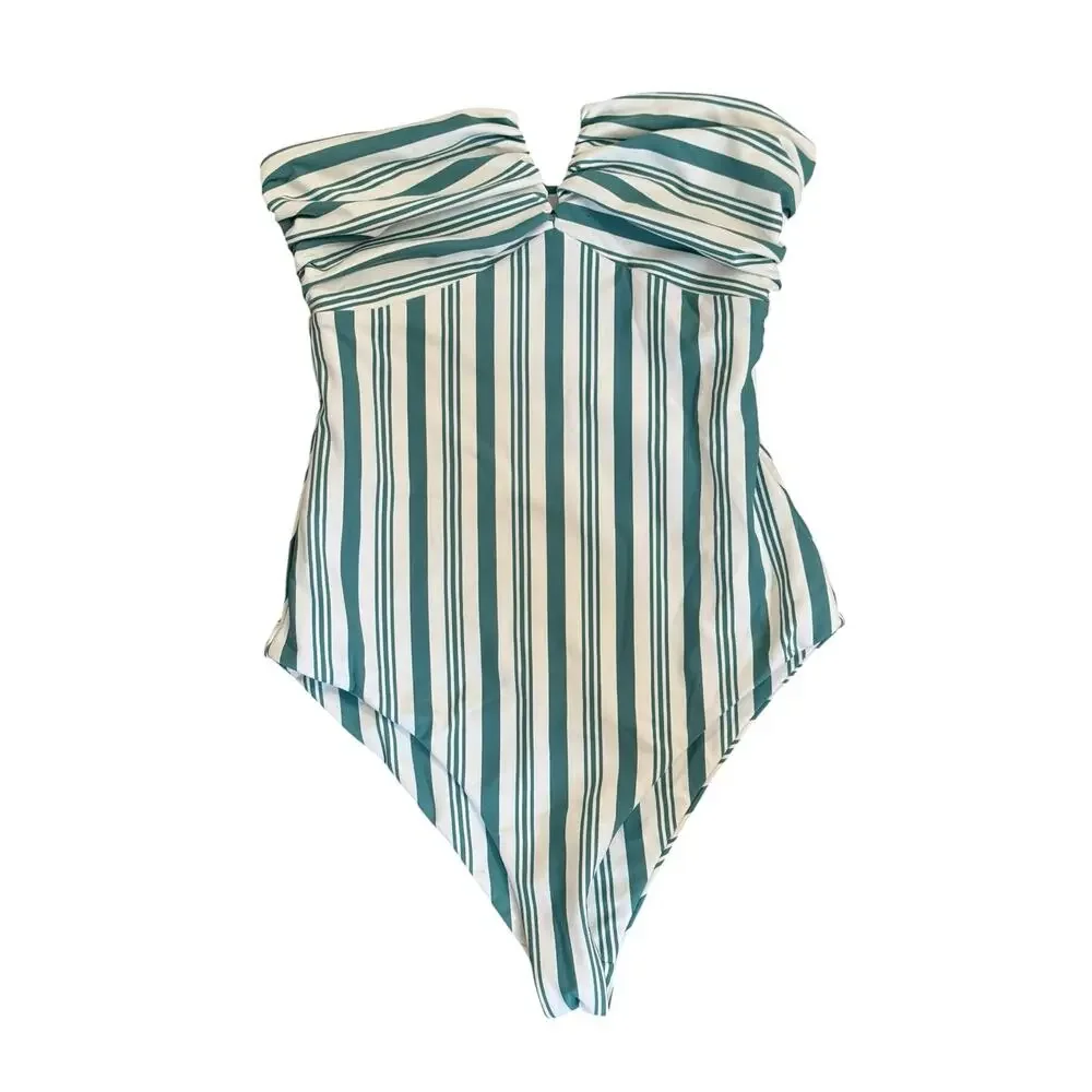 NWOT! Susana Monaco Swim Stripe V Wire One Piece - Size Small (MSRP 158)